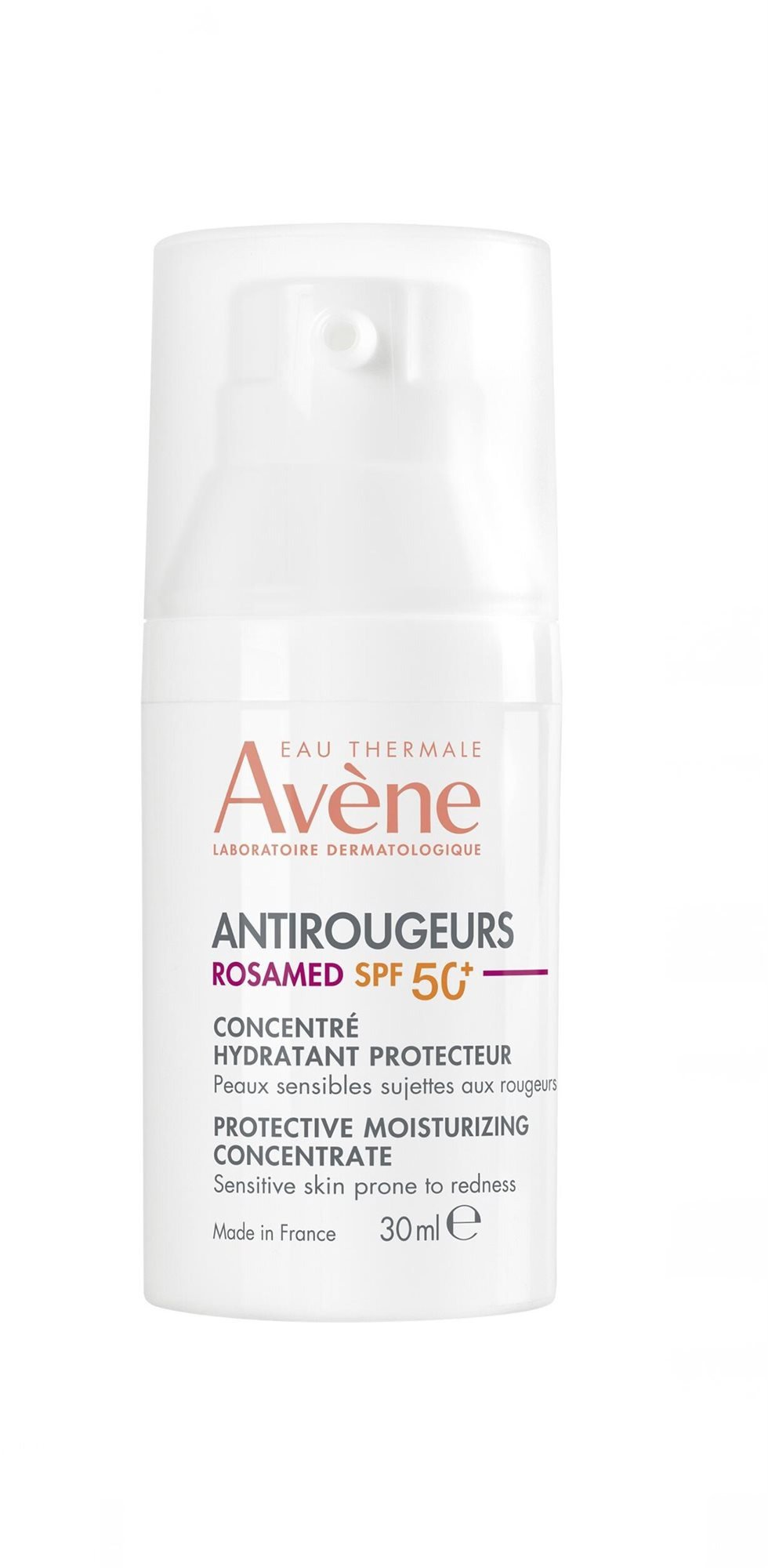 Pleťové sérum AVENE Antirougeurs Rosamed SPF50+ Protective Moisturizing Concentrate 30 ml