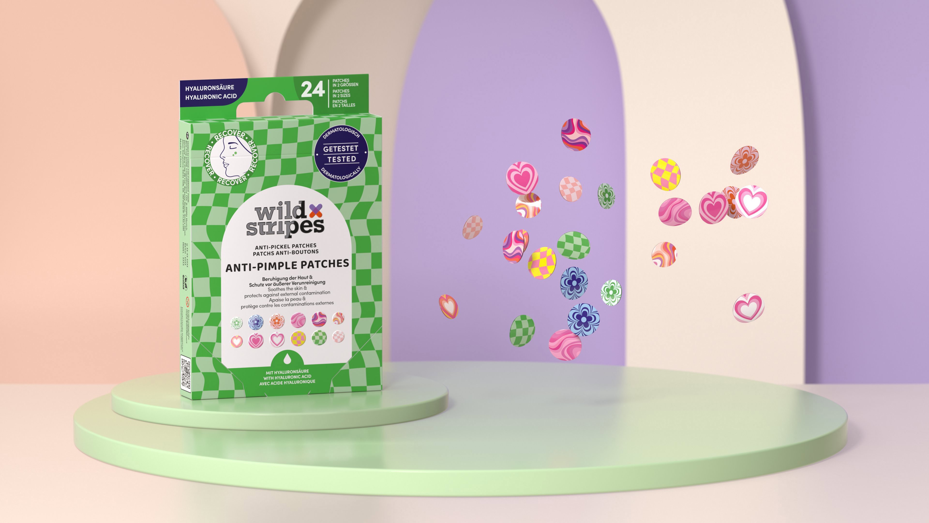 WILD Stripes Anti-Pimple Patches Groovy Protect 24 pcs