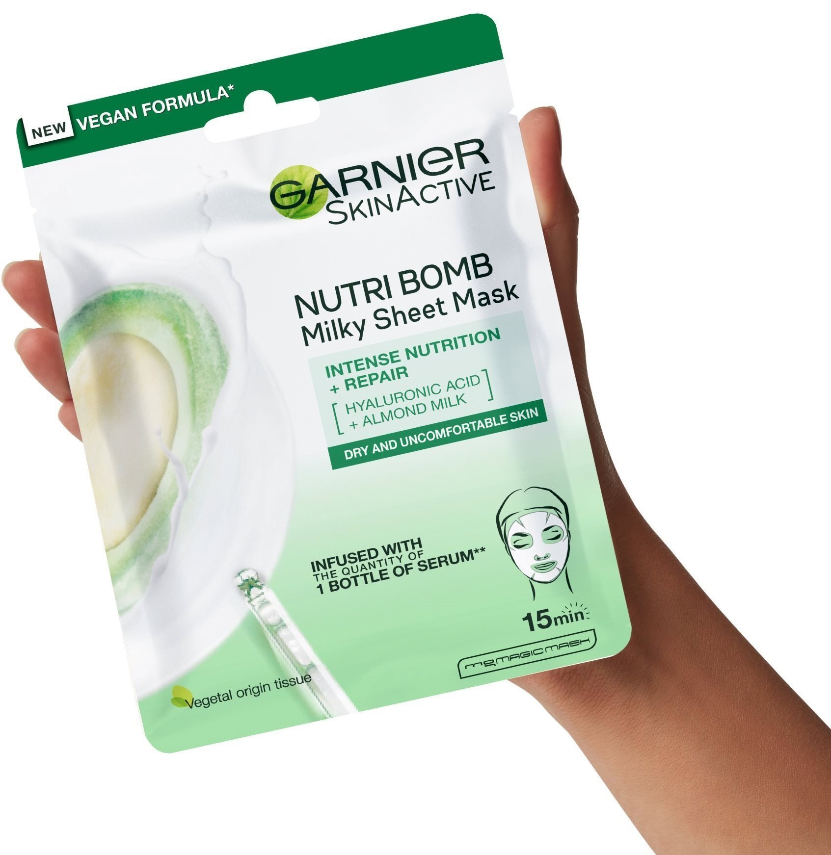 Pleťová maska GARNIER Skin Naturals Nutri Bomb Milky Sheet Mask Almond Milk 32 g