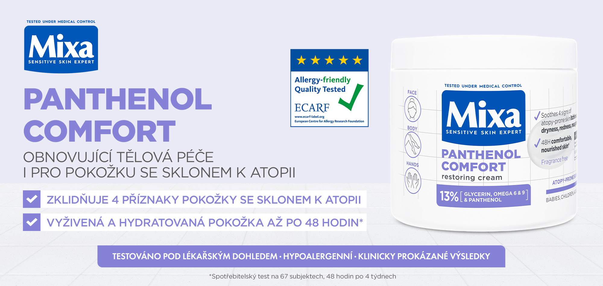 Tělový krém MIXA Panthenol Comfort 400 ml
