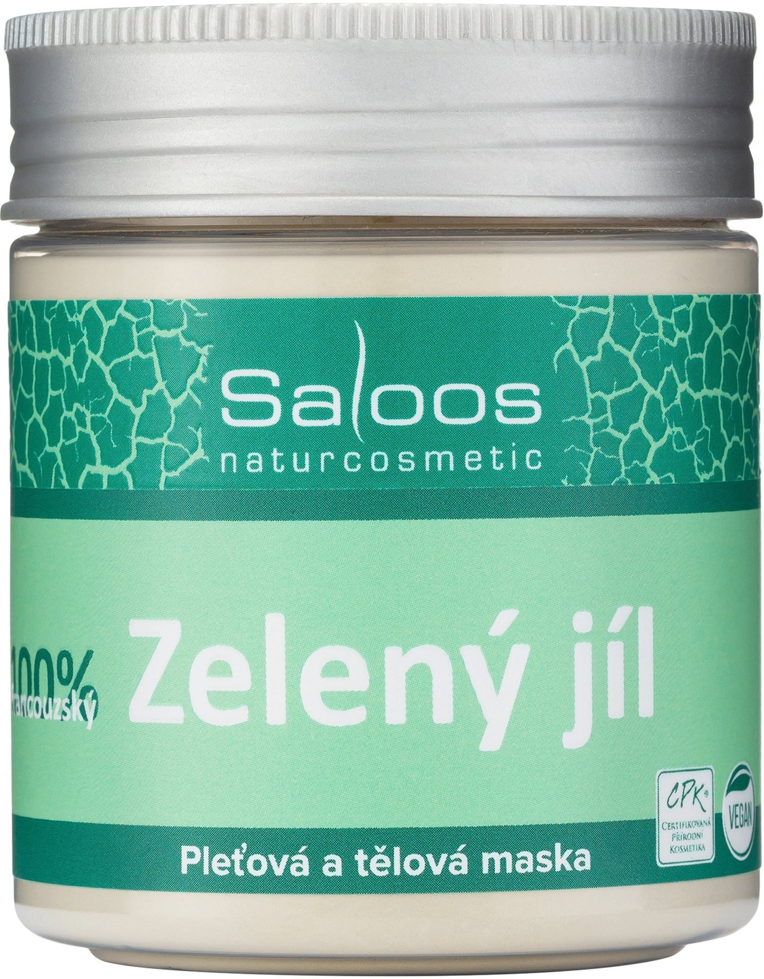Pleťová maska SALOOS Zelený íl 100% Francúzsky 140 g