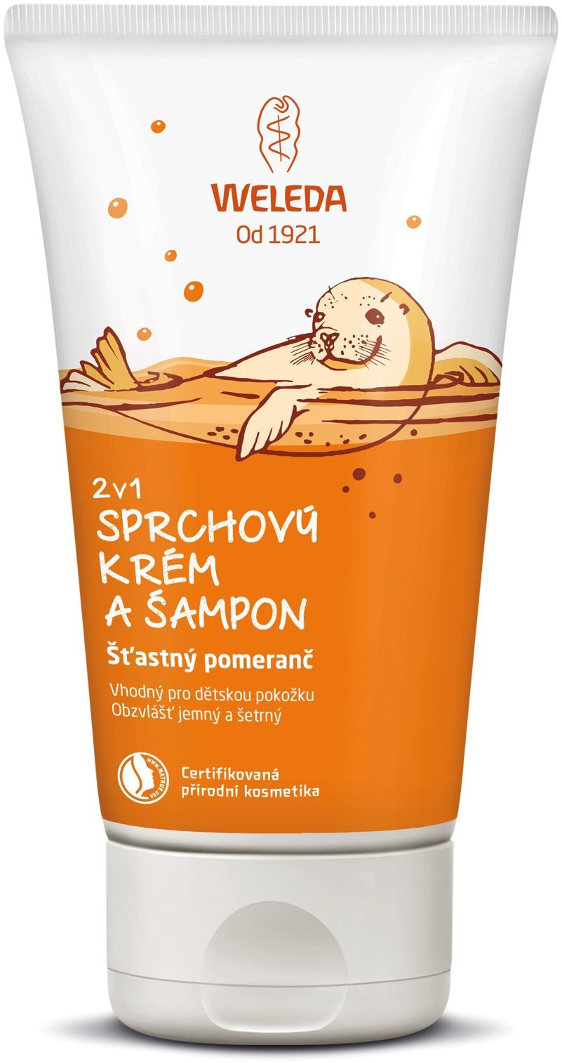 Sprchový krém a šampón WELEDA Šťastný pomeranč 2v1 150 ml