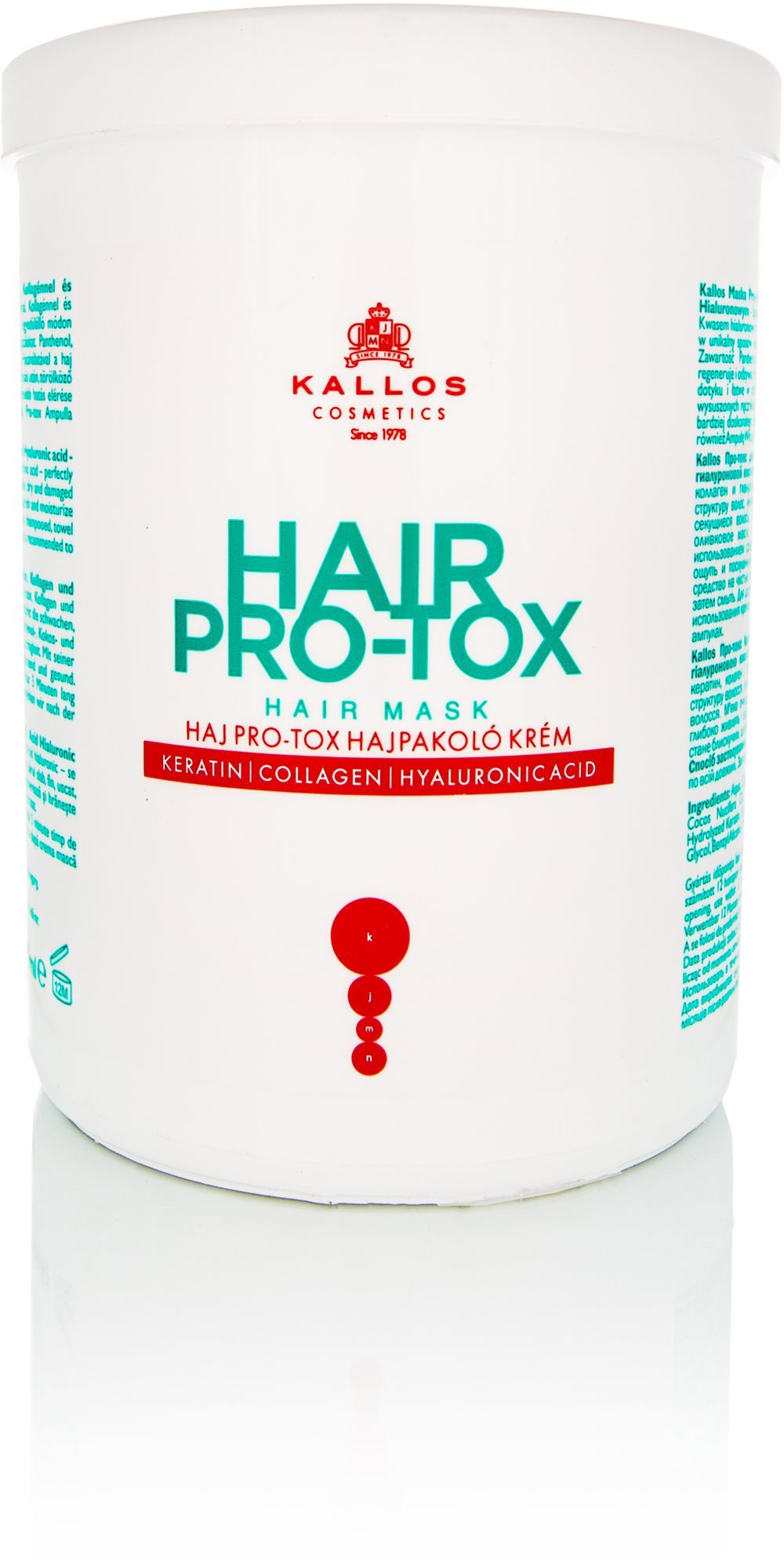Maska na vlasy KALLOS Pro-Tox Mask 1000 ml