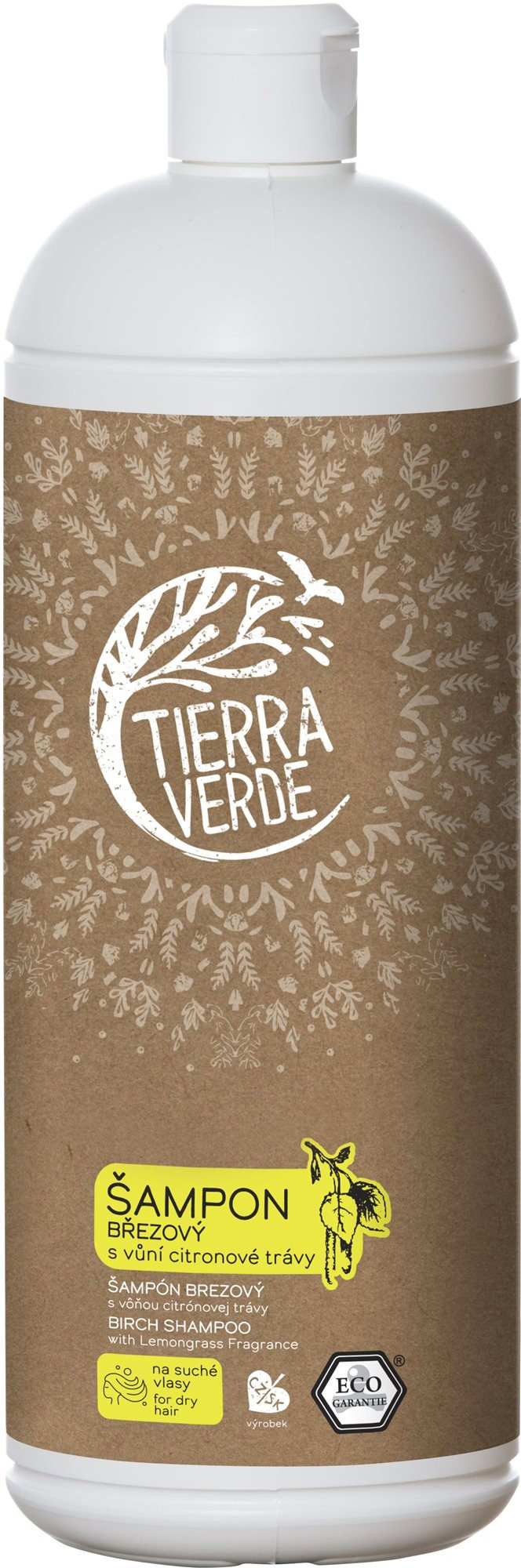 Přírodní šampon TIERRA VERDE Šampon Březový s vůní citronové trávy 1000 ml