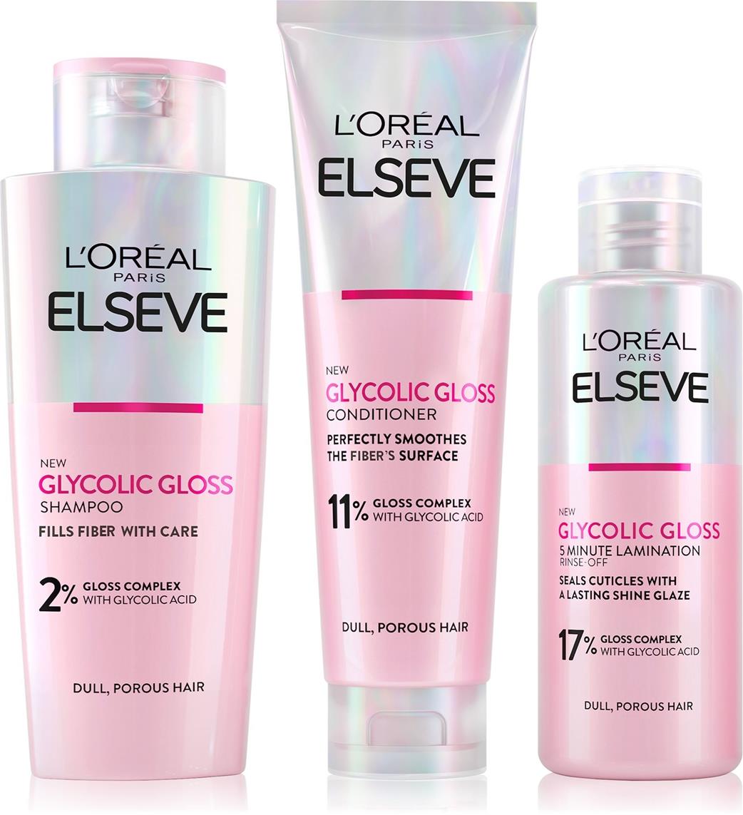 Sada vlasové kosmetiky L'ORÉAL PARIS Elseve Glycolic Gloss Set 550 ml