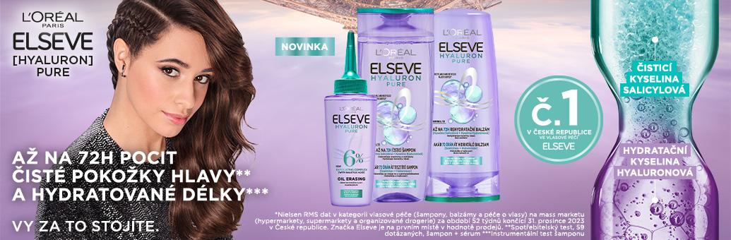Šampon L'ORÉAL PARIS Elseve Hyaluron Pure 72H Shampoo 250 ml
