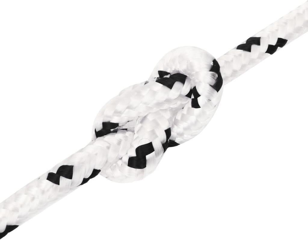 SHUMEE Splietané lodné lano biele 6 mm × 100 m polyester