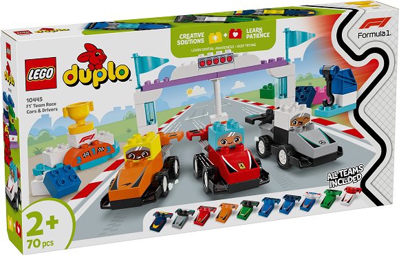 LEGO stavebnice LEGO® DUPLO® 10445 Závodní auta a řidiči týmu F1®