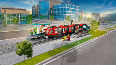 LEGO® City 60423 Straßenbahn mit Haltestelle