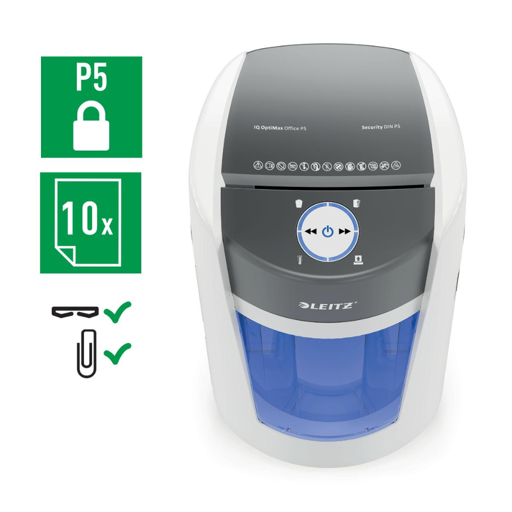 Aktenvernichter LEITZ IQ OptiMax Office P5