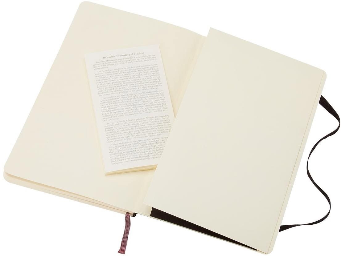 Maulwurfskine L Notizbuch, weicher Einband, liniert, schwarz
