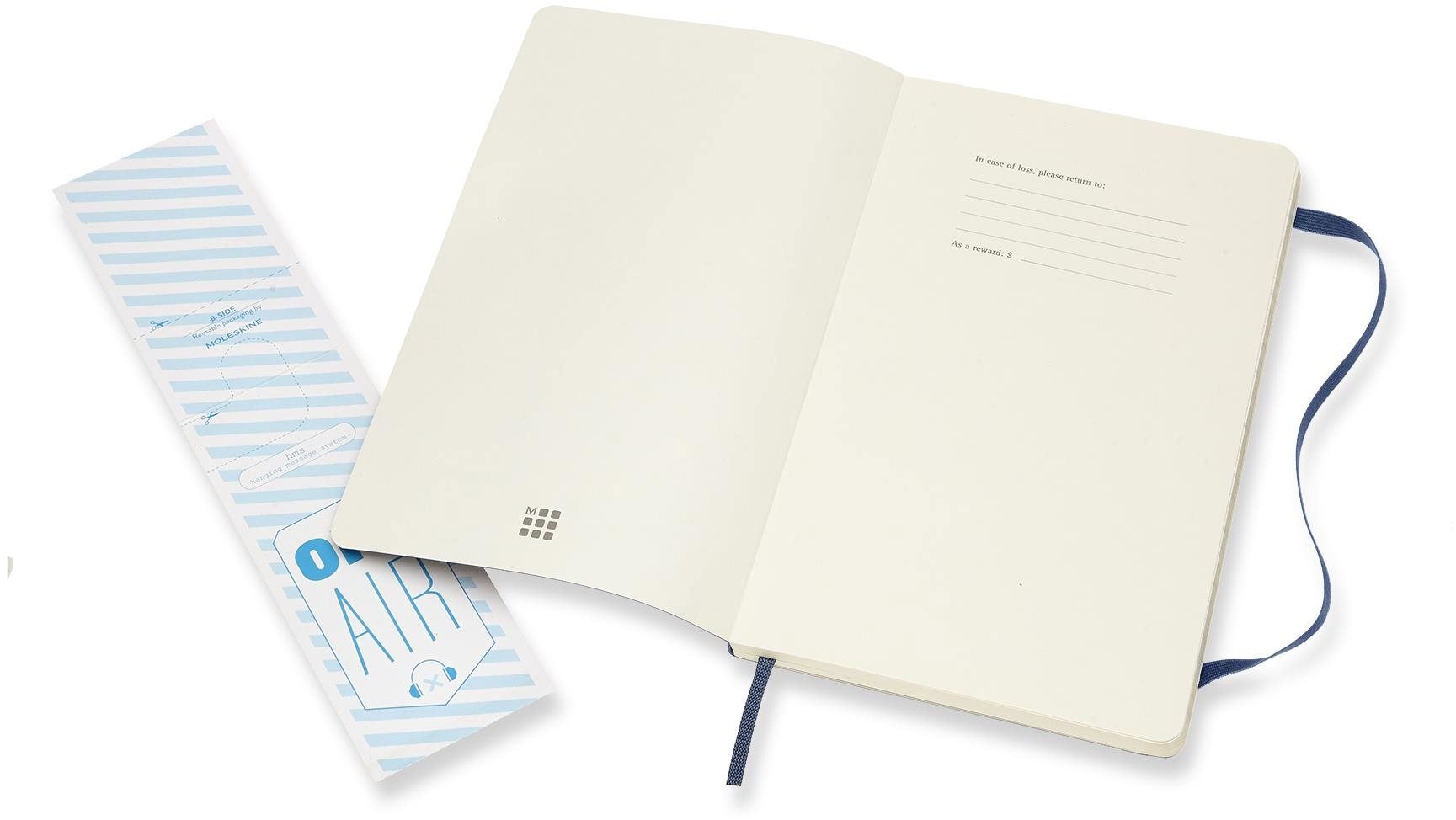 Maulwurfskine L Notizbuch, weicher Einband, liniert, blau