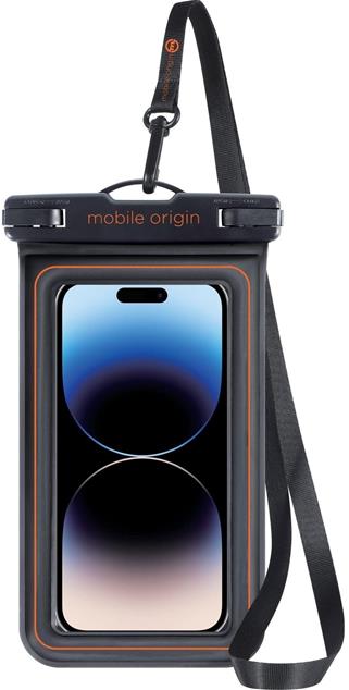 Mobile Origin Waterproof Floating Case 6.8" Schwarz/Orange