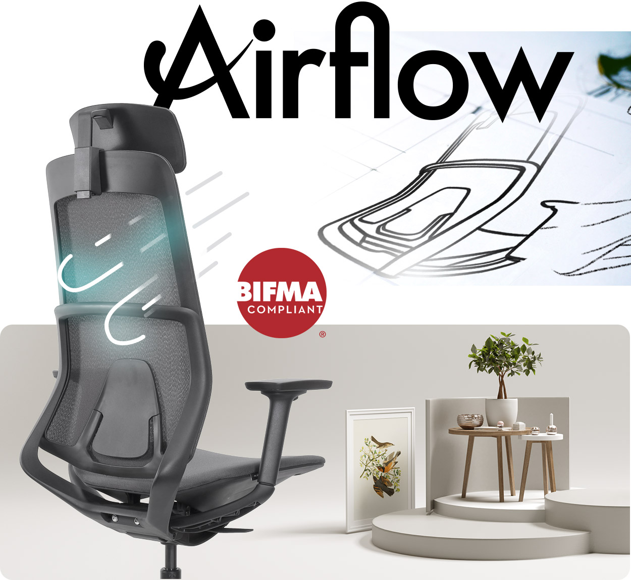 Kancelárska stolička MOSH Airflow 406