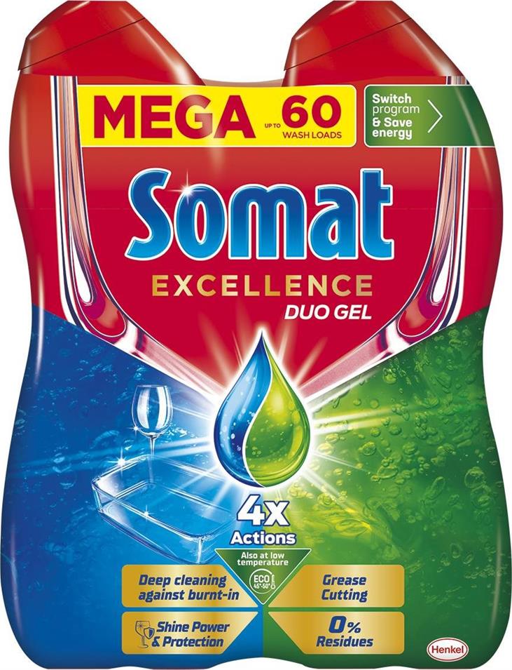 Gél do umývačky SOMAT Excellence Anti-Grease riadu 60 dávok