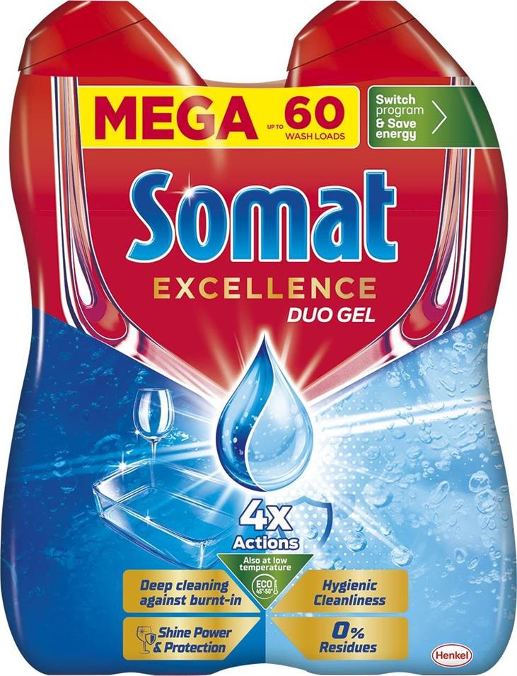 Gel do myčky SOMAT Excellence Duo Hygienic Cleanliness 60 dávek