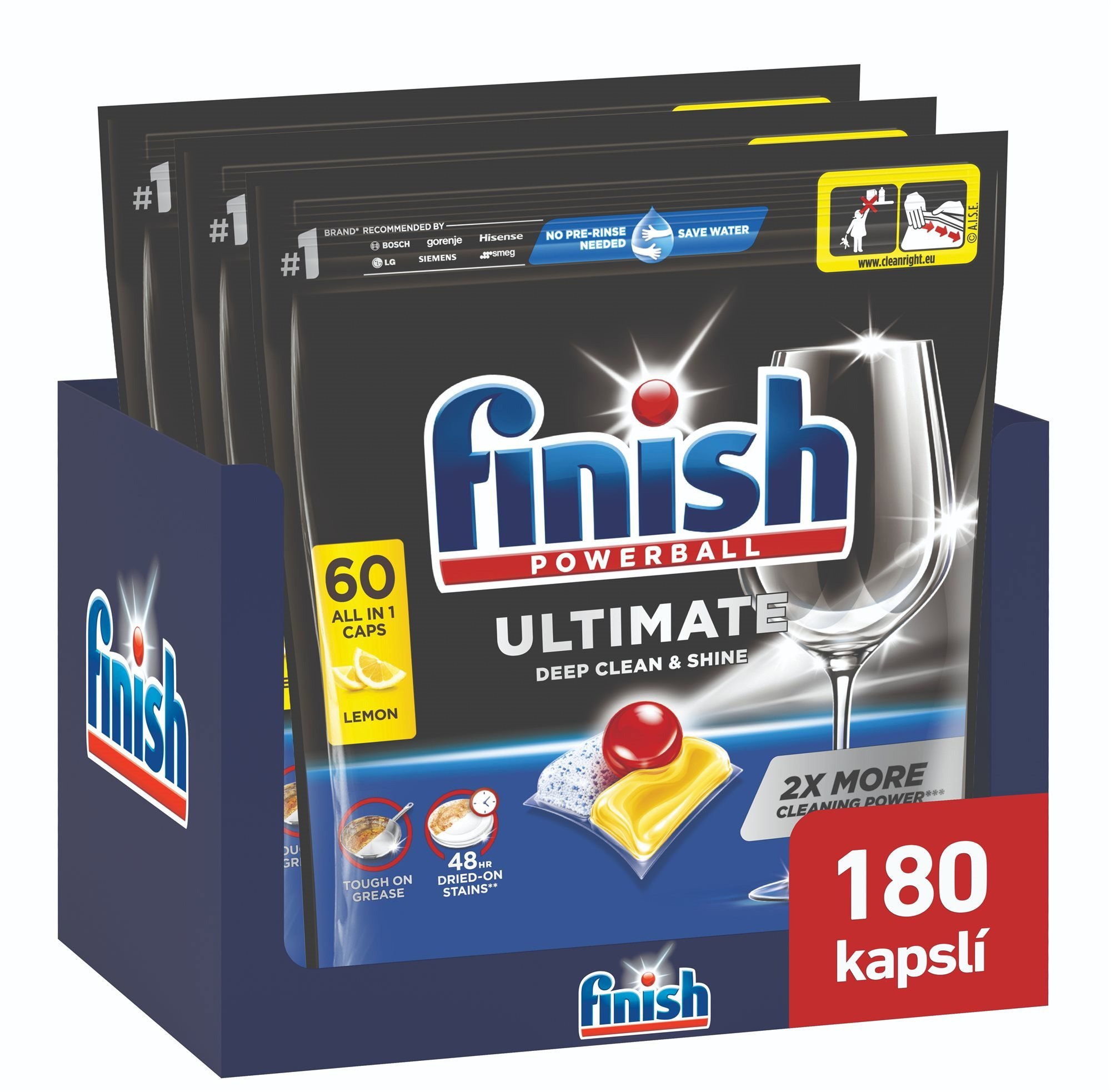 Dishwasher tablets FINISH Ultimate All in 1 Lemon Sparkle 180 pcs