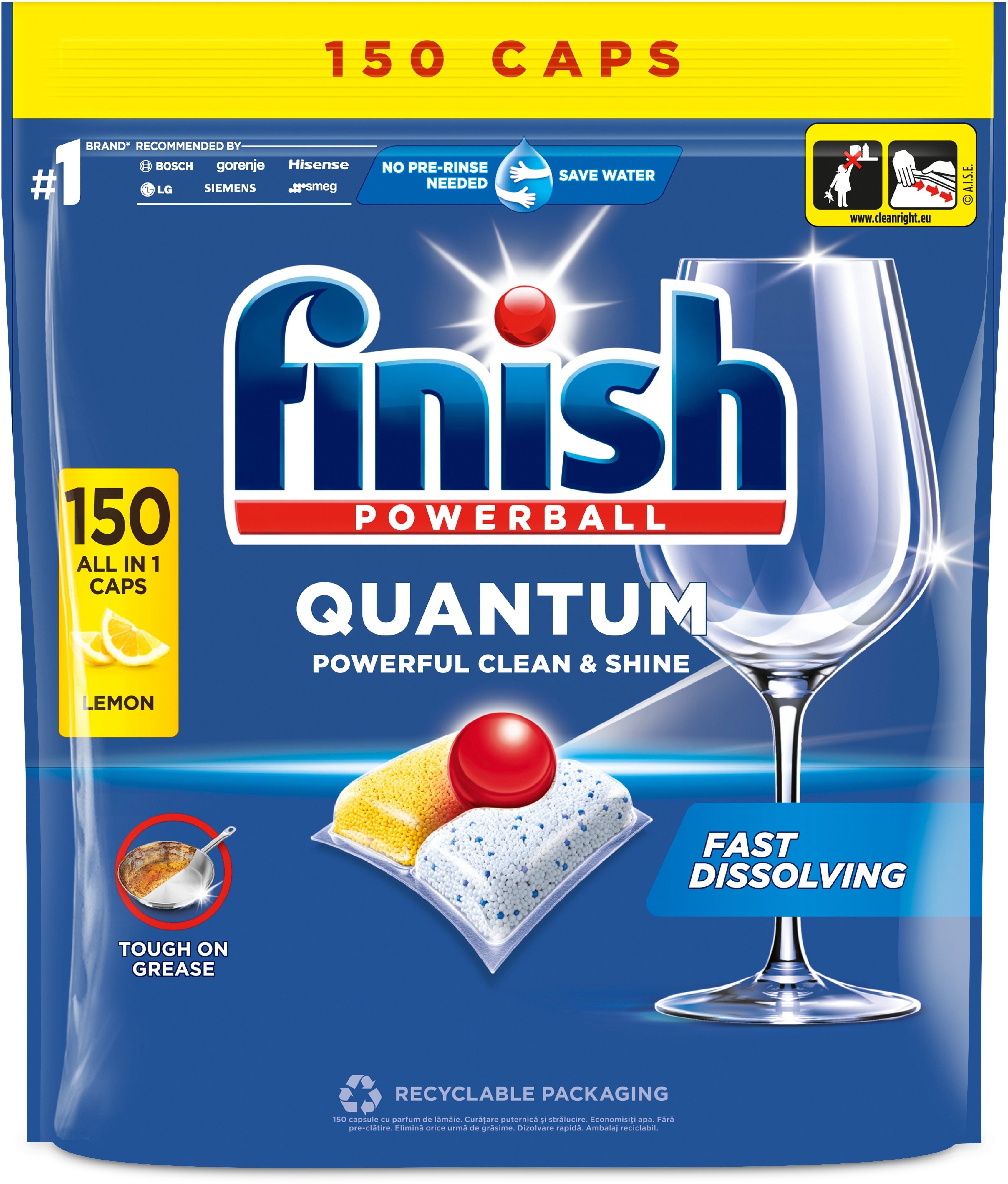 Tablety do myčky FINISH Quantum All in 1 Lemon Sparkle 150 ks