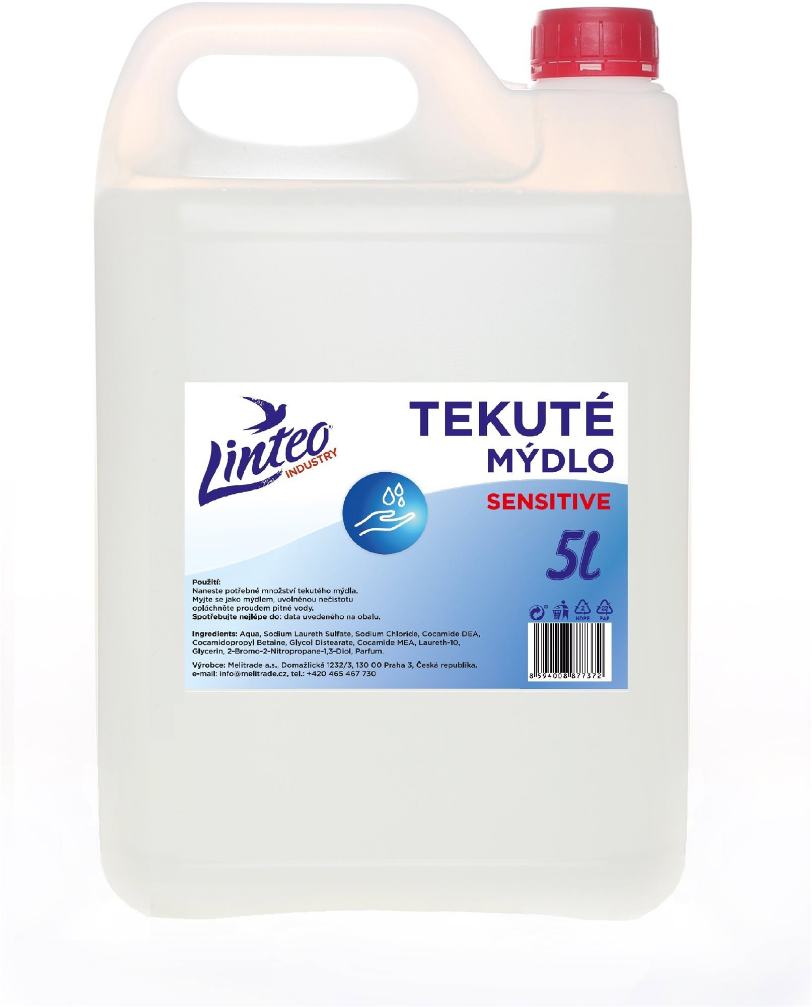 Tekuté mýdlo LINTEO SENSITIVE bílé 5 l