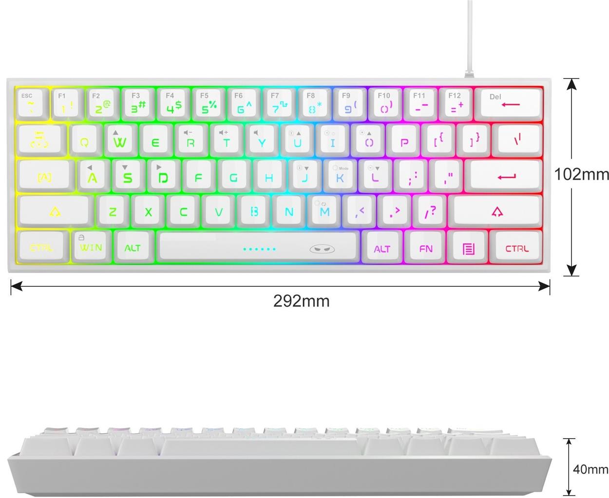 Gaming-Tastatur MageGee TS91-W Membrantastatur – USA