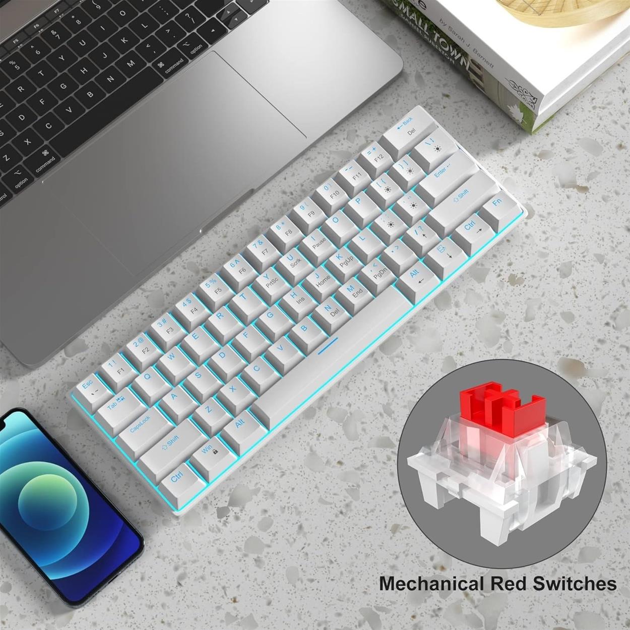 Gaming-Tastatur MageGee STAR61-W Mechanische Tastatur – USA
