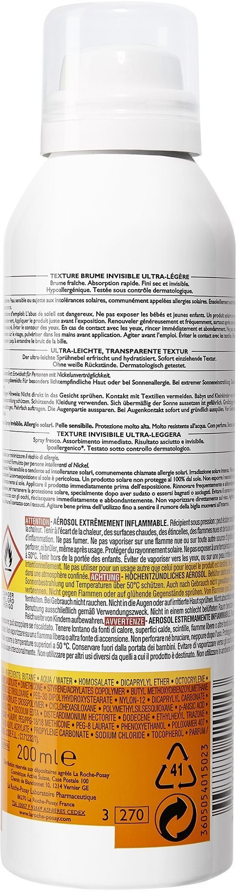 Opalovací mlha LA ROCHE-POSAY Anthelios XL Invisible Spray SPF 50+ 200 ml
