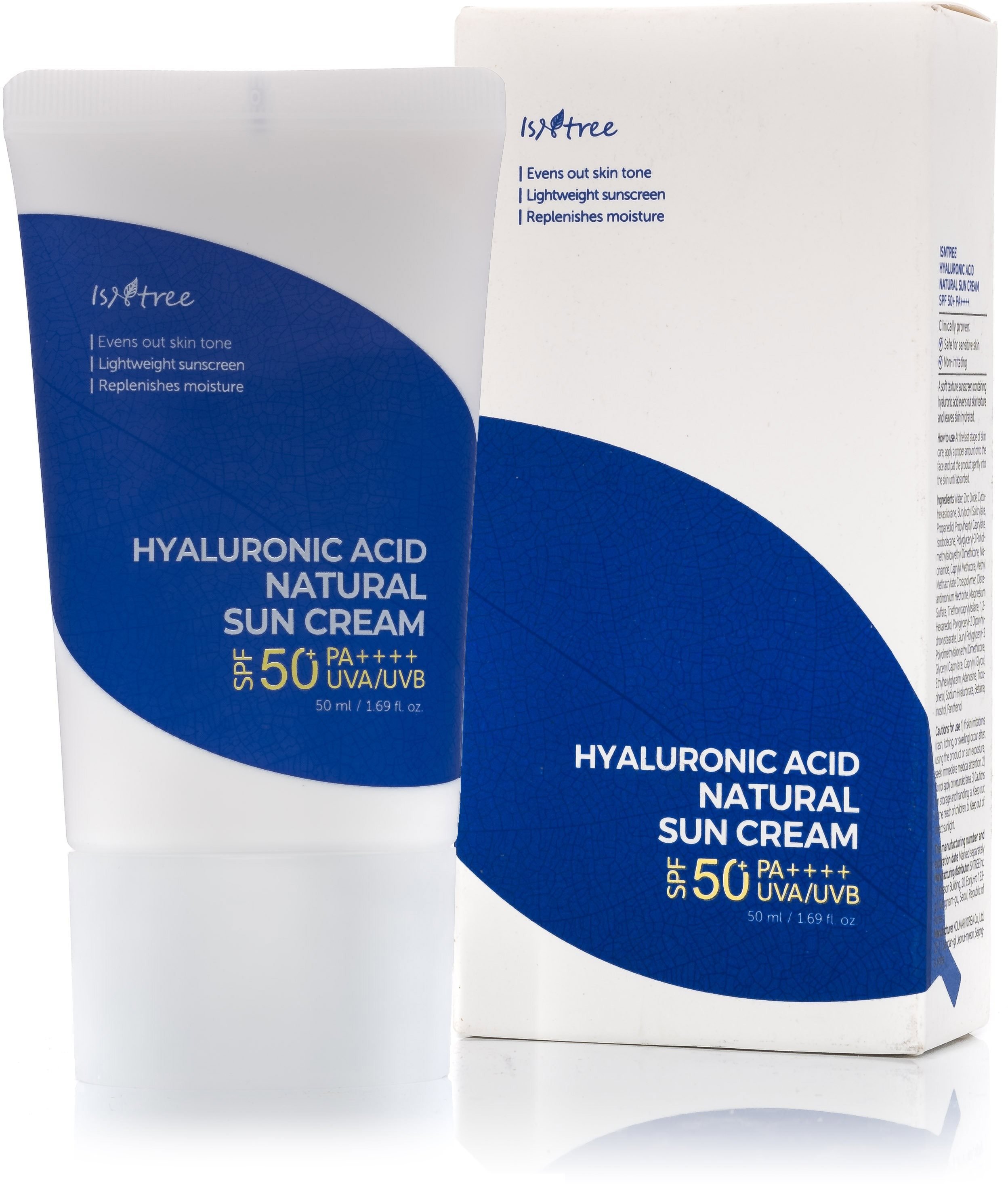 Opalovací krém ISNTREE Hyaluronic Acid Natural Sun Cream SPF 50+ 50 ml