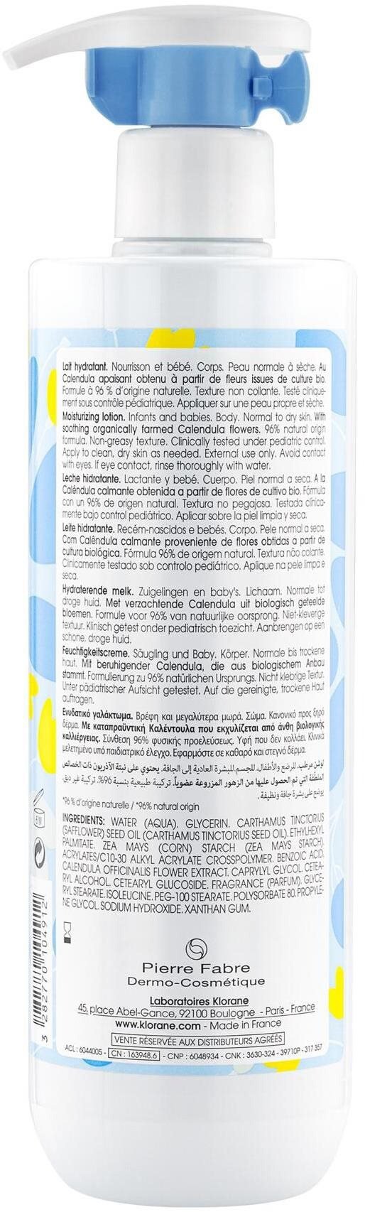 Tělové mléko KLORANE Bébé Hydratační mléko s měsíčkem 500 ml