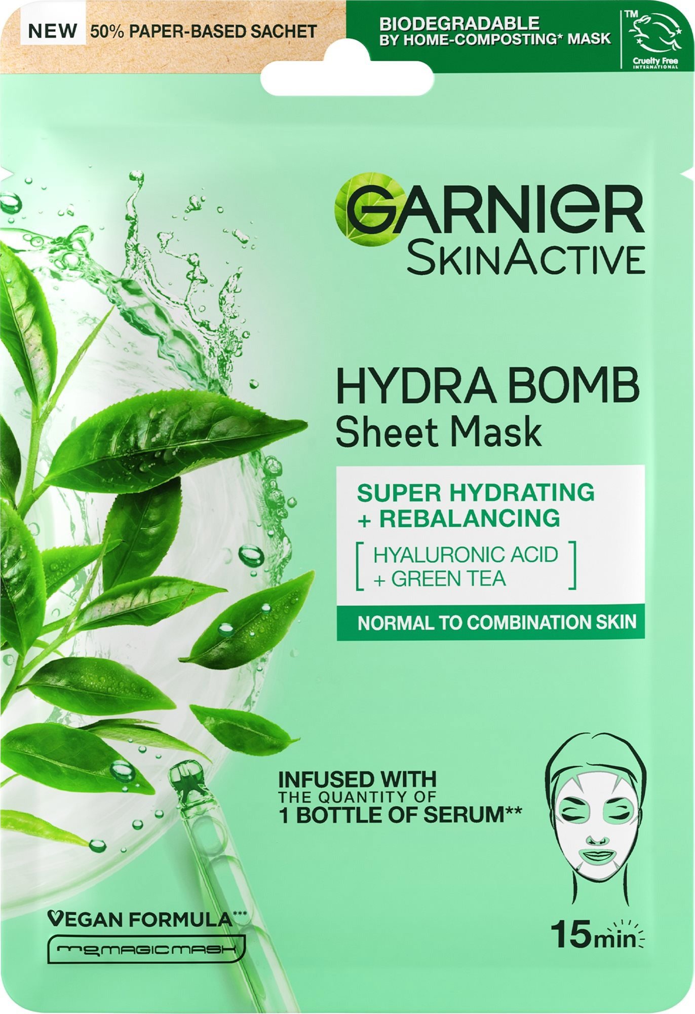 GARNIER Skin Naturals Hydra Bomb Sheet Mask Green Tea 28 g