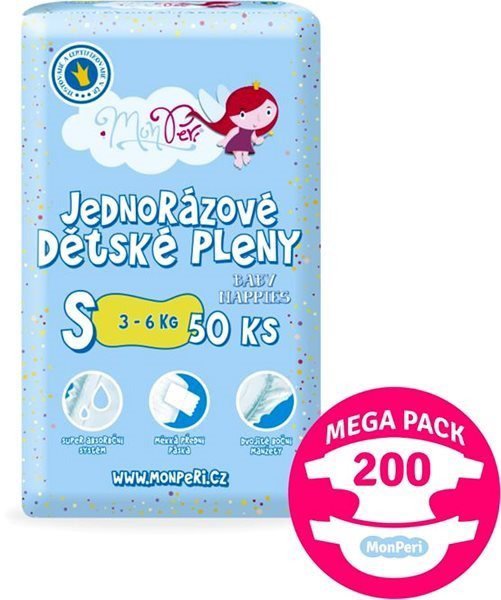 Disposable MonPeri Klasik Mega Pack diapers size. S (200 pcs)