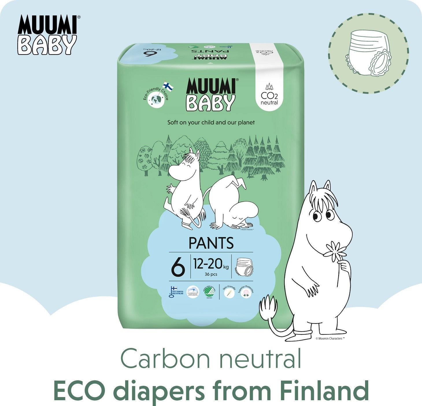 Muumi Baby Pants Junior vel. 6 (52 ks)