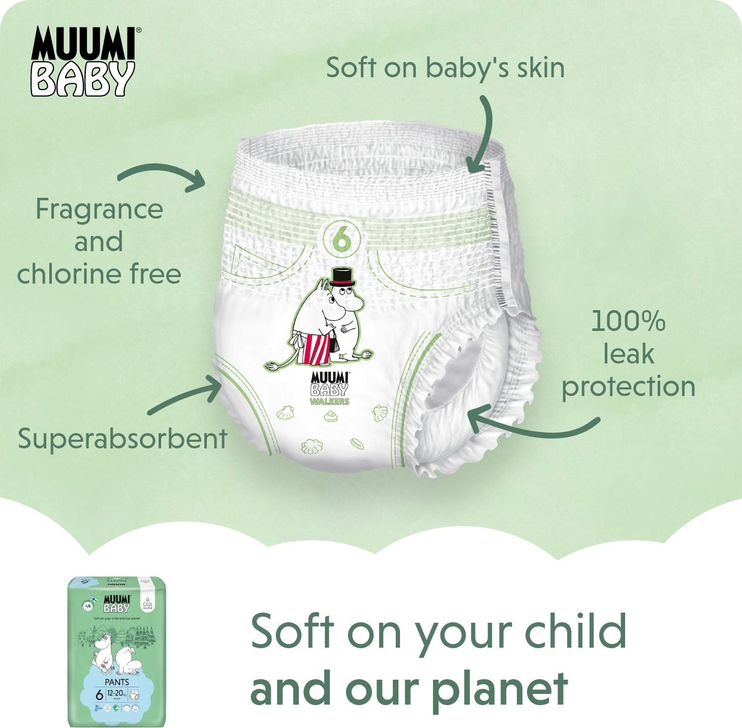 Muumi Baby Pants Junior vel. 6 (52 ks)