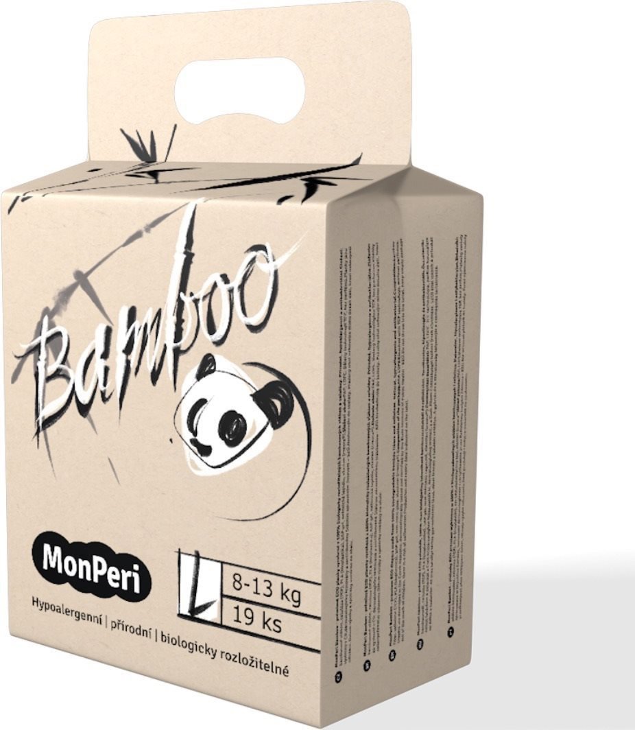 Eko pleny MonPeri Bamboo EKO L (vel. 4) 8–13 kg 19 ks