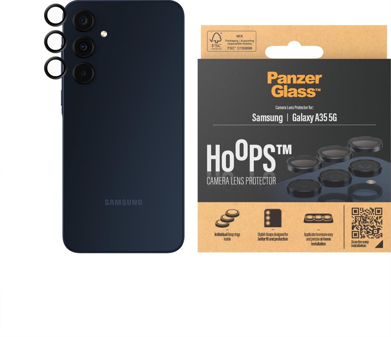 Ochranné sklo na objektív PanzerGlass HoOps Samsung Galaxy A35 5G (ochrana šošoviek fotoaparátu)
