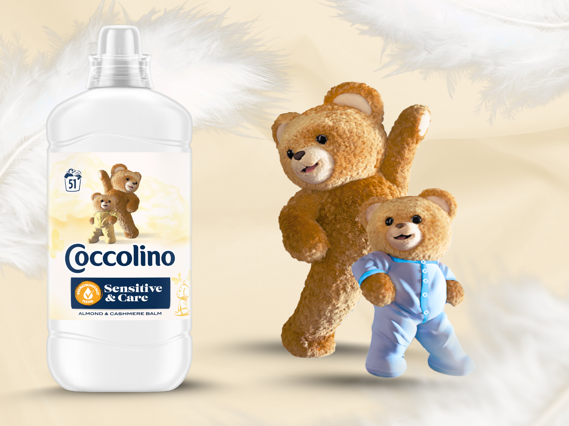 Aviváž COCCOLINO Sensitive Pure Alm&Cash 1,275 l (51 praní)