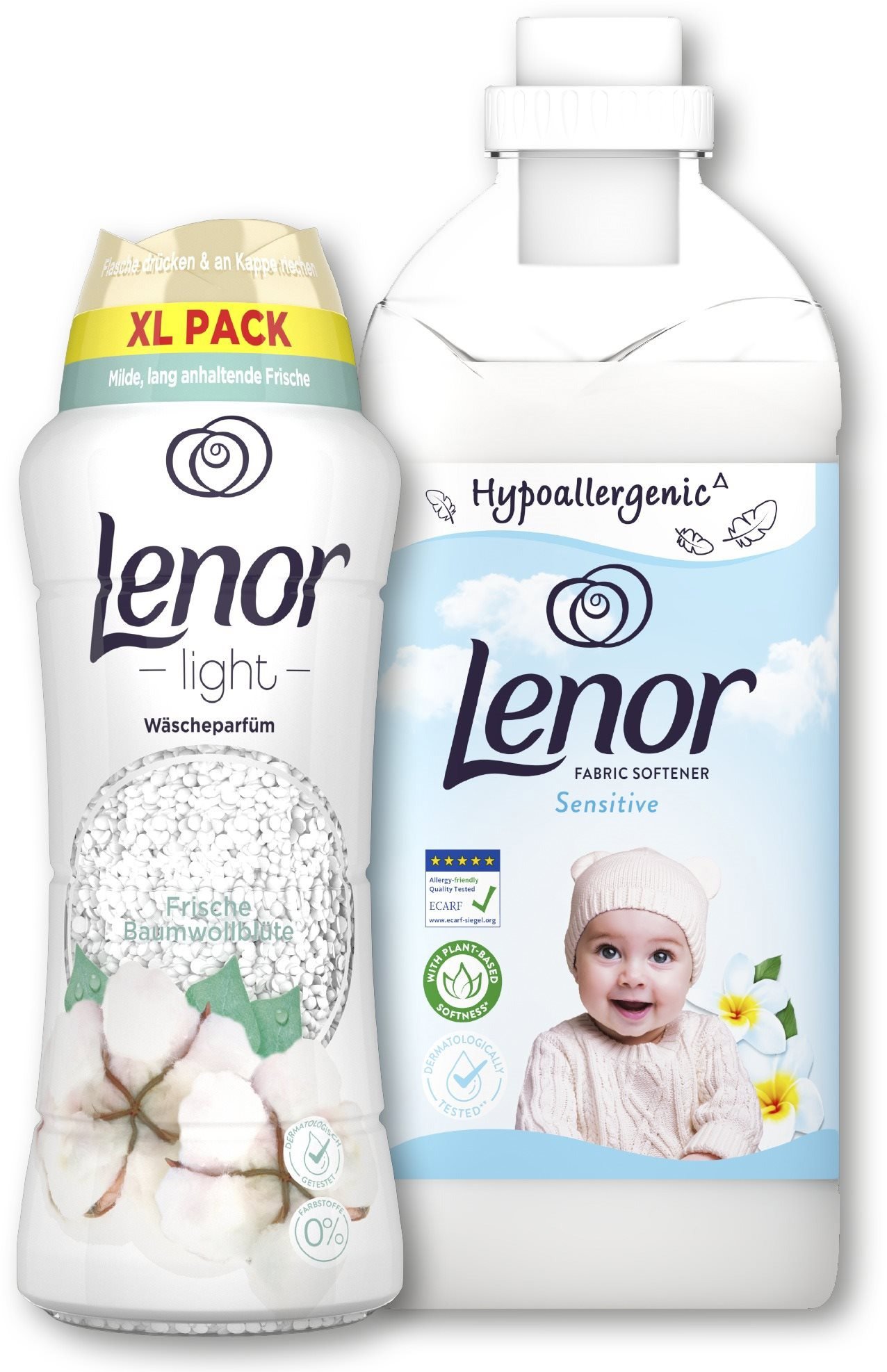 LENOR Sensitive 1,6 l (64 praní) + LENOR Cotton Fresh 510 g (38 praní)