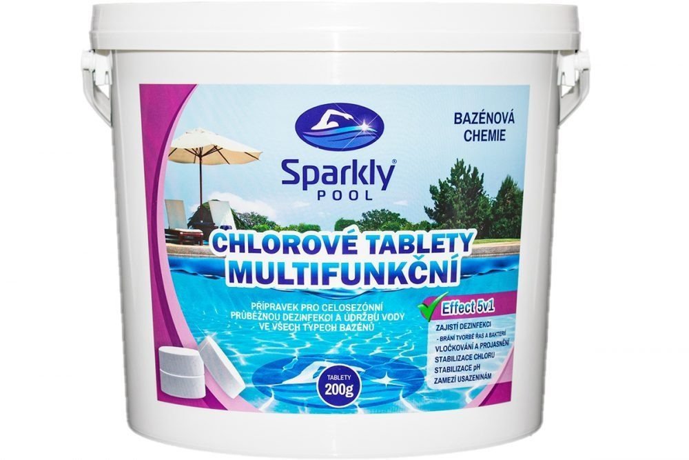 Swimming pool chemistry Sparkly POOL Swimming pool chlorine tablets 5in1 multifunctional 200g 5 kg