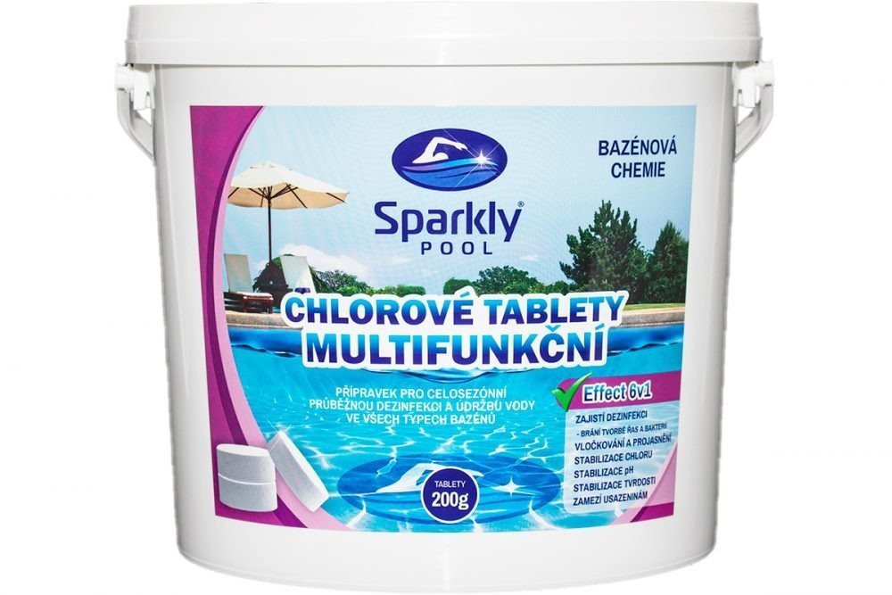 Swimming pool chemistry Sparkly POOL Swimming pool chlorine tablets 6in1 multifunctional 200g 5 kg