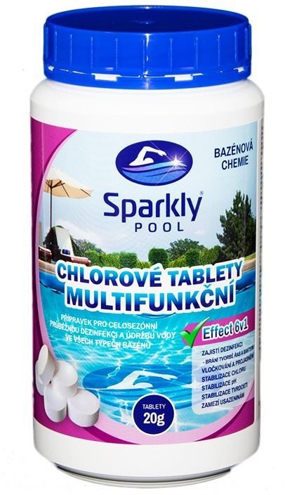 Pool Chemistry Sparkly POOL Pool Chlorine Tablets 6in1 Multifunctional 20g 1 kg