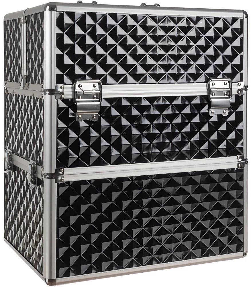 Cosmetic case Soulima 22529 Two-piece cosmetic case 42,5 × 35 × 24,5 cm, black and silver