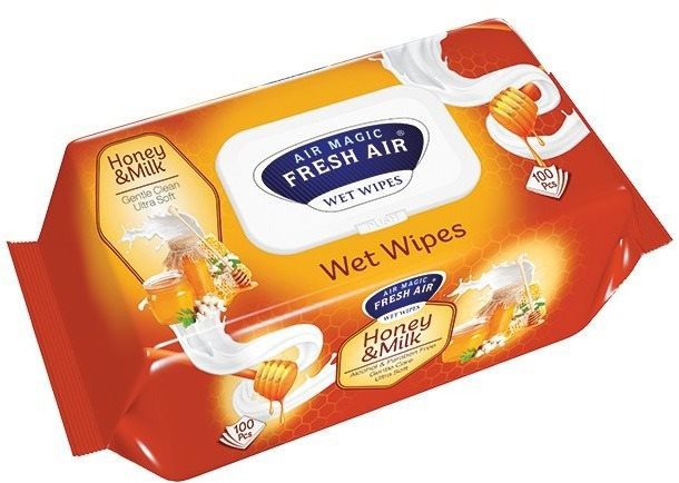Čisticí ubrousky Fresh Air vlhčené ubrousky 100ks klip honey&milk
