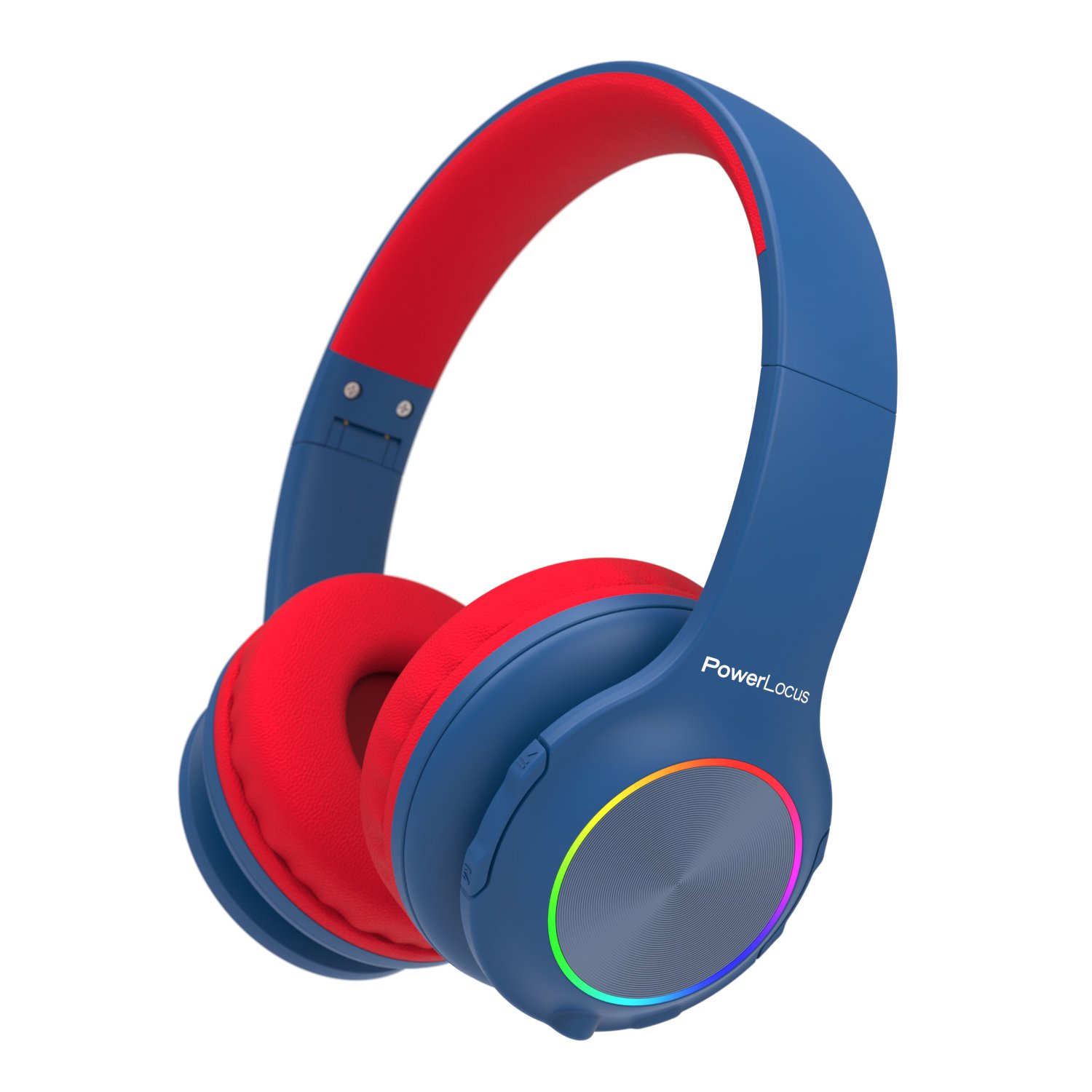PowerLocus PLED Blue/Red wireless headphones