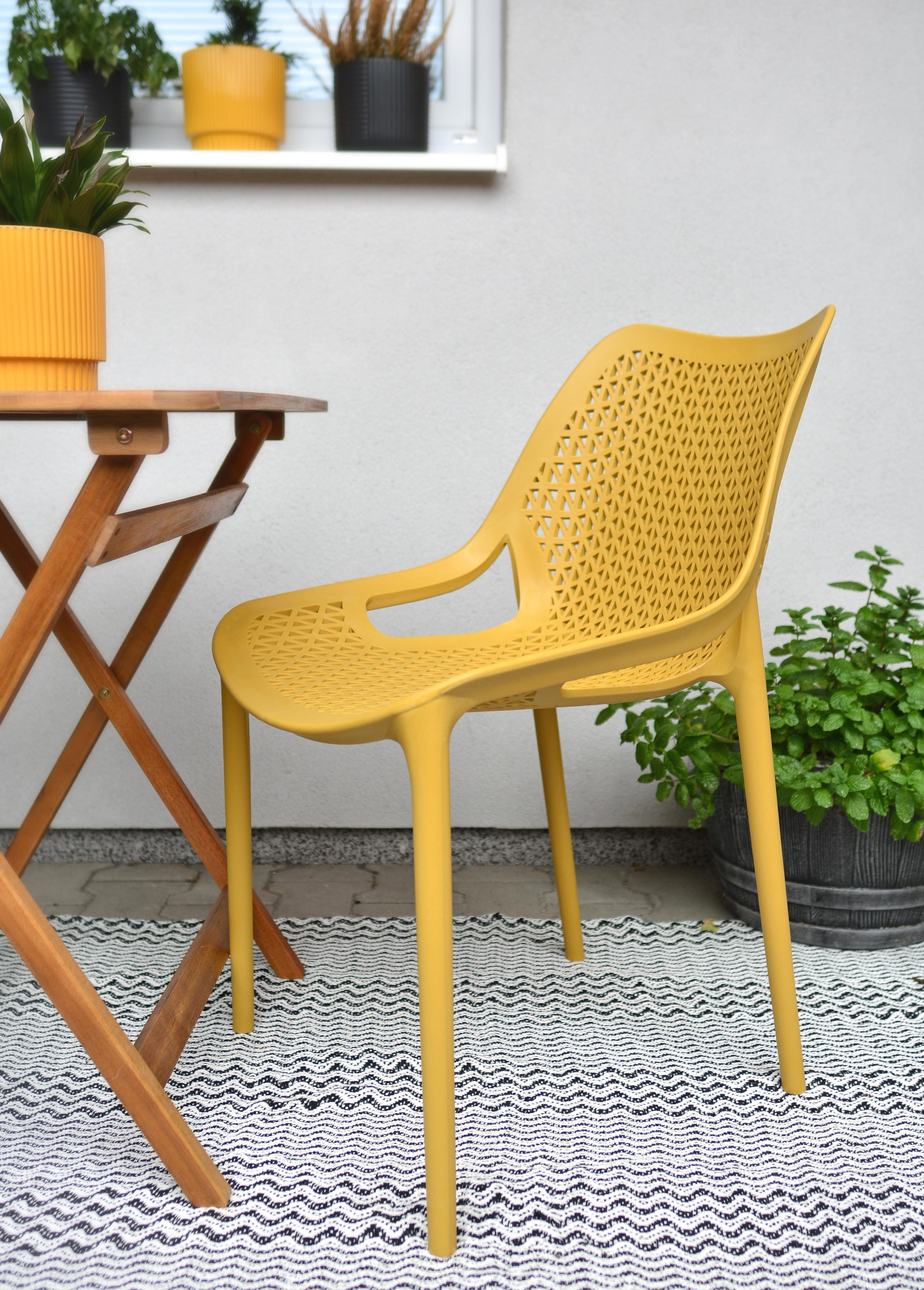 Garden chairs ROJAPLAST Garden chair BILROS, mustard yellow