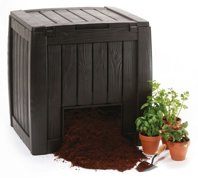 Kompostér KETER Kompostér DECO s podstavcem, 74 x 72 x 70 cm, objem 340 l