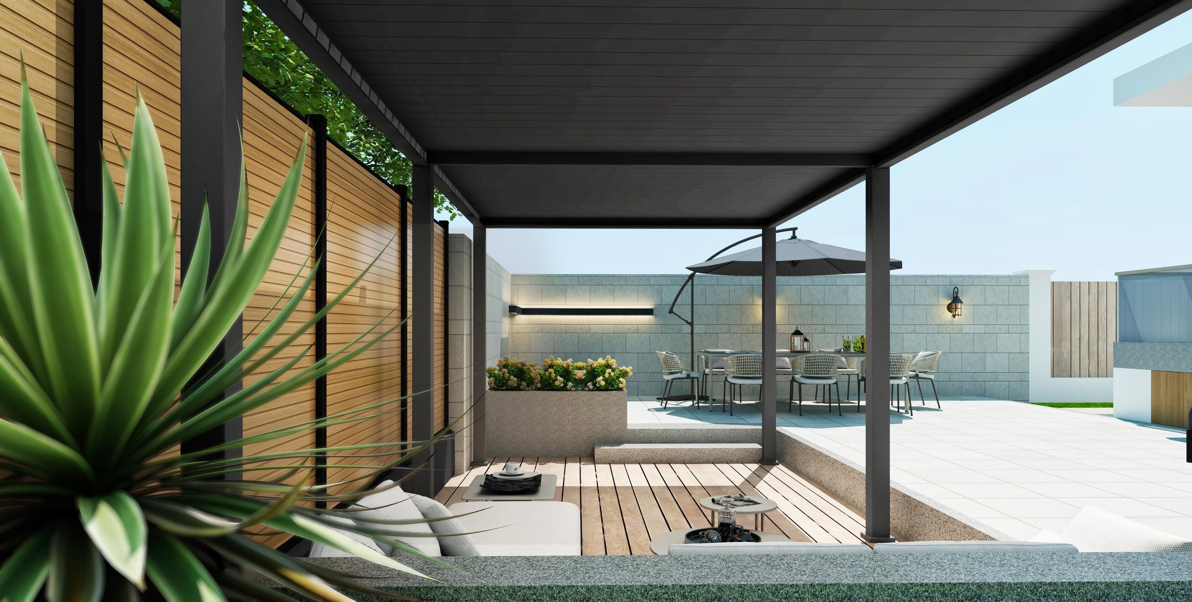 ROJAPLAST Bioclimatic pergola Intro Plus 6 x 3m, freestanding, aluminium