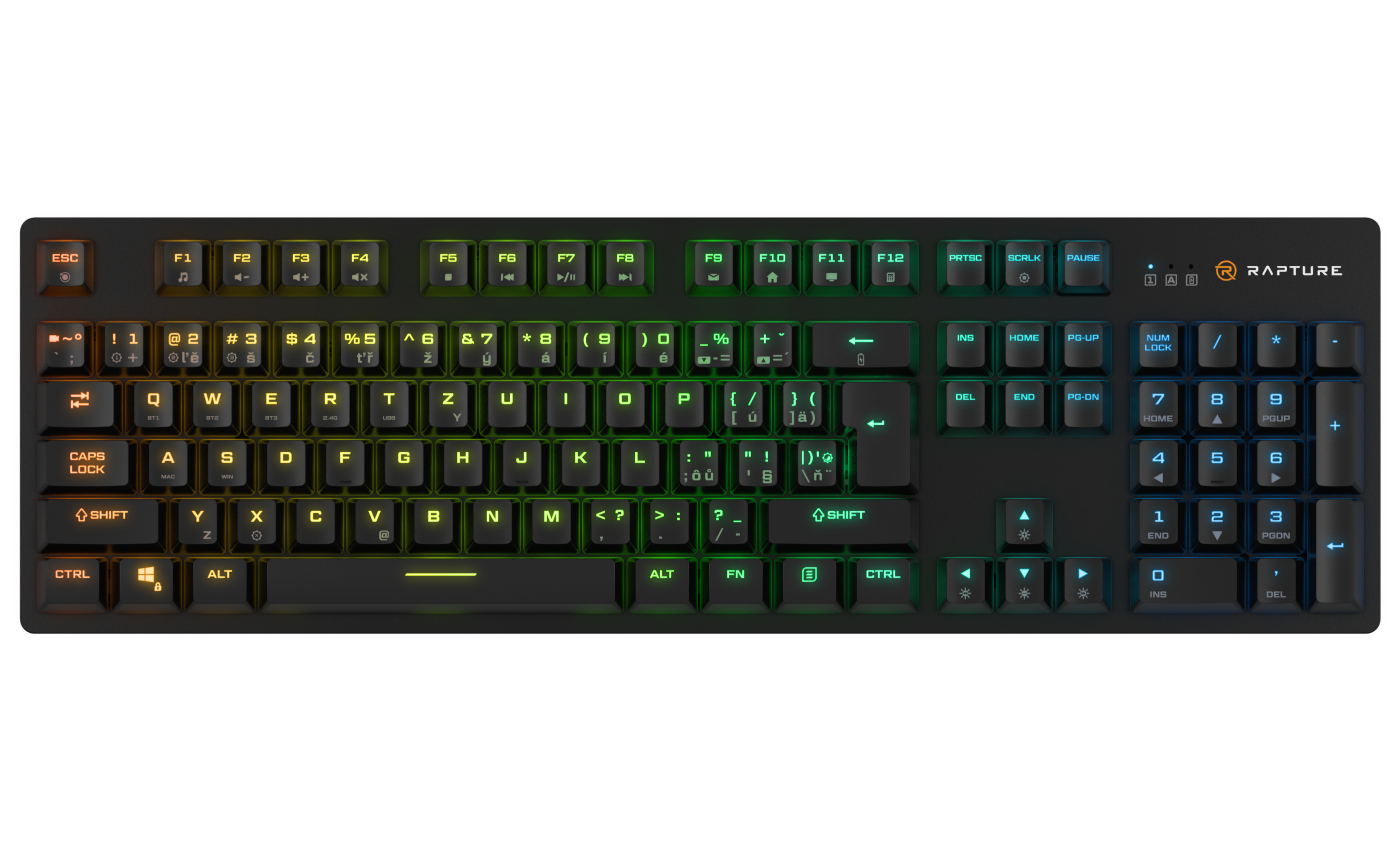 Herní klávesnice Rapture X-RAY Wireless Gateron G Pro 3.0 Red černá - CZ/SK