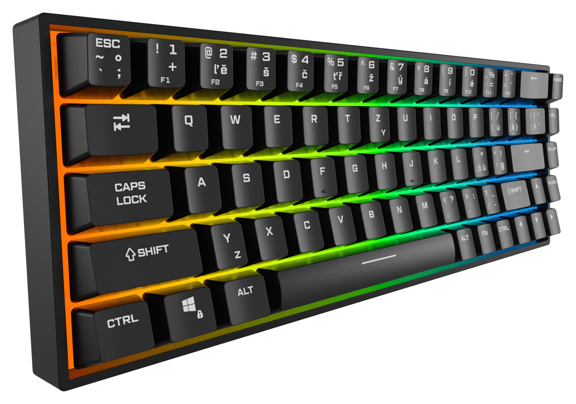 Herní klávesnice Rapture CHARLIE, Gateron G Pro 3.0 Red, černá - CZ/SK