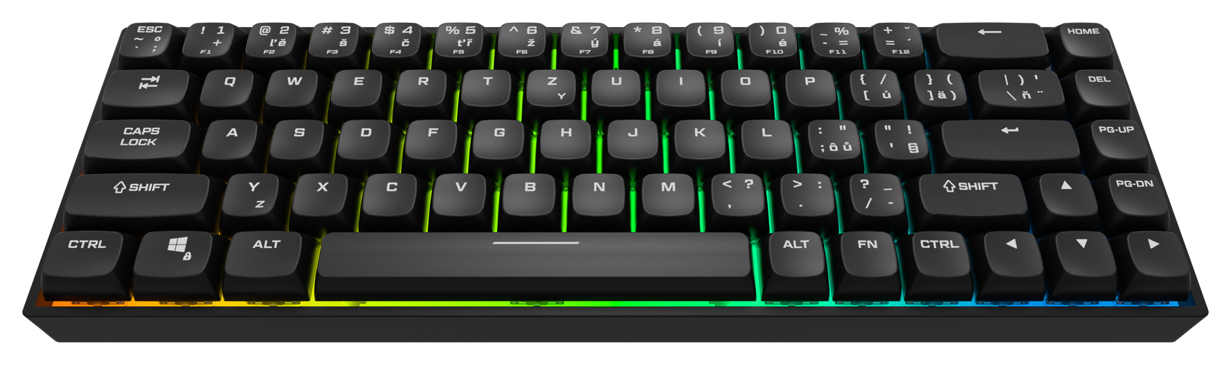 Herní klávesnice Rapture CHARLIE ULTIMATE, Gateron Silent Red, černá - CZ/SK