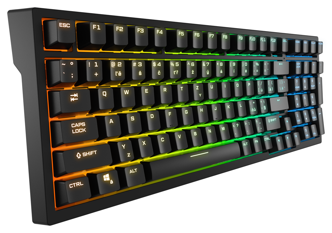 Herní klávesnice Rapture FOXTROT Wired, Gateron G Pro 3.0 Red, černá - CZ/SK