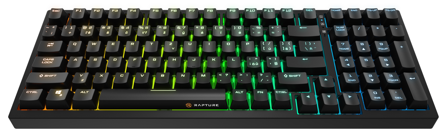 Herní klávesnice Rapture FOXTROT Wired, Gateron G Pro 3.0 Red, černá - CZ/SK